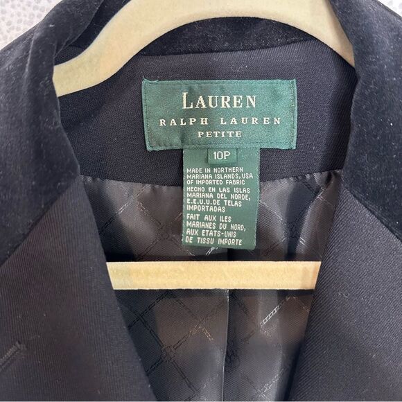 Ralph Lauren Vintage Wool Velvet Collar Long Equestrian Riding Jacket| Size 10P - Picture 10 of 12